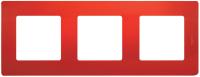 Рамка трехпостовая legrand Etika красный