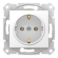 Розетка однопостовая Schneider Electric Sedna с заземлением белая