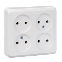 Розетка четырёхпостовая Schneider Electric Этюд без заземления белый
