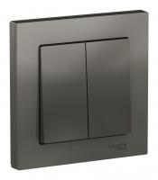 Выключатель 2-кл. Schneider Electric AtlasDesign в сборе сталь