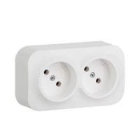 Розетка двухпостовая Legrand Quteo без заземления белый