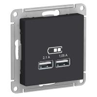 Розетка USB Schneider Electric AtlasDesign карбон