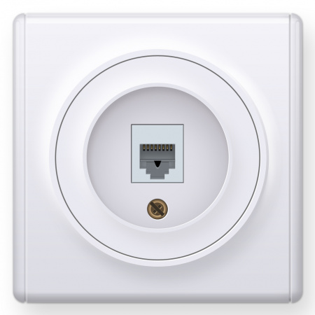 Розетка RJ45 OneKeyElectro Florence белый